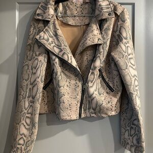 Snake Print Leather Jacket